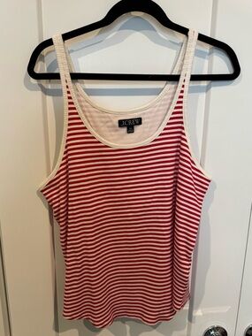 J. Crew Red and White Striped Tank Top
